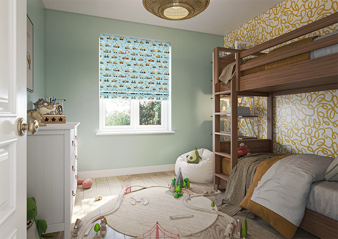 Tool Time, Light Blue - Roman Blind - Image 6